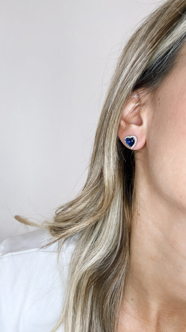 Orecchini Cuore Blu