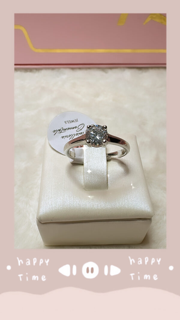 Anello Solitario Argento 4 griffe
